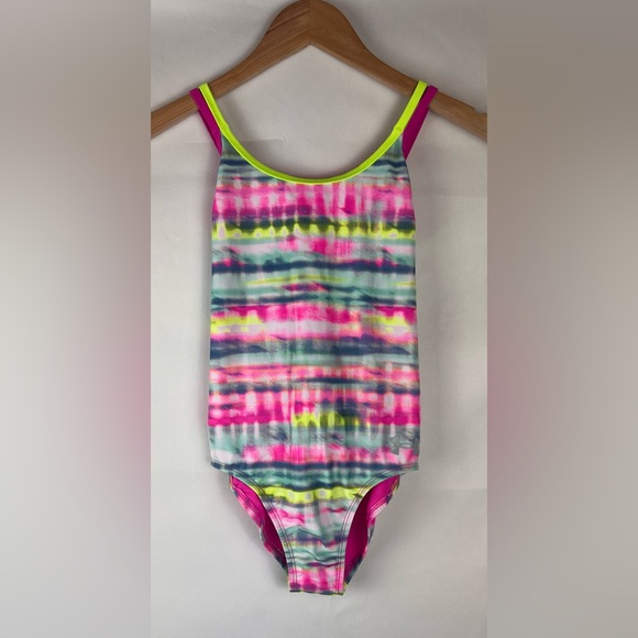 NWT Girls' UA Stripe Dash One-Piece Swimsuit - Picture 3 of 7